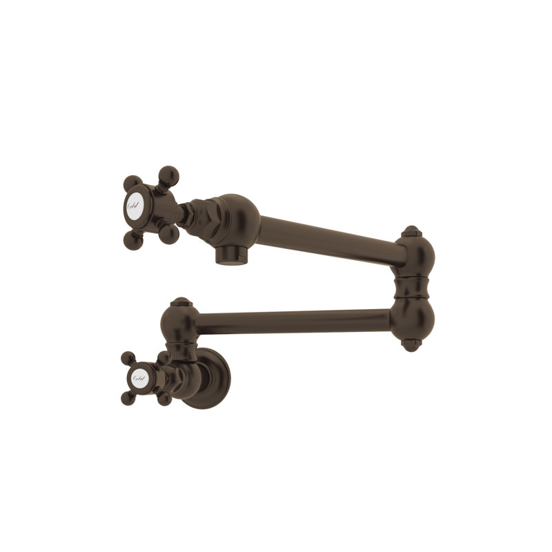 Country Pot Filler, Tuscan Brass, Cross Handles