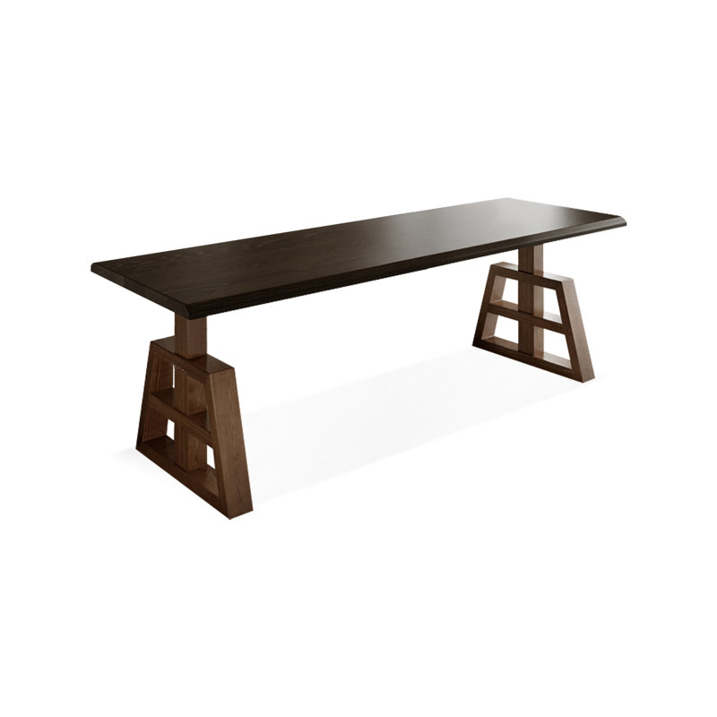 Dark Walnut Rectangular Solid Wood desks, 29.53" H x 70.87 x 23.62" D