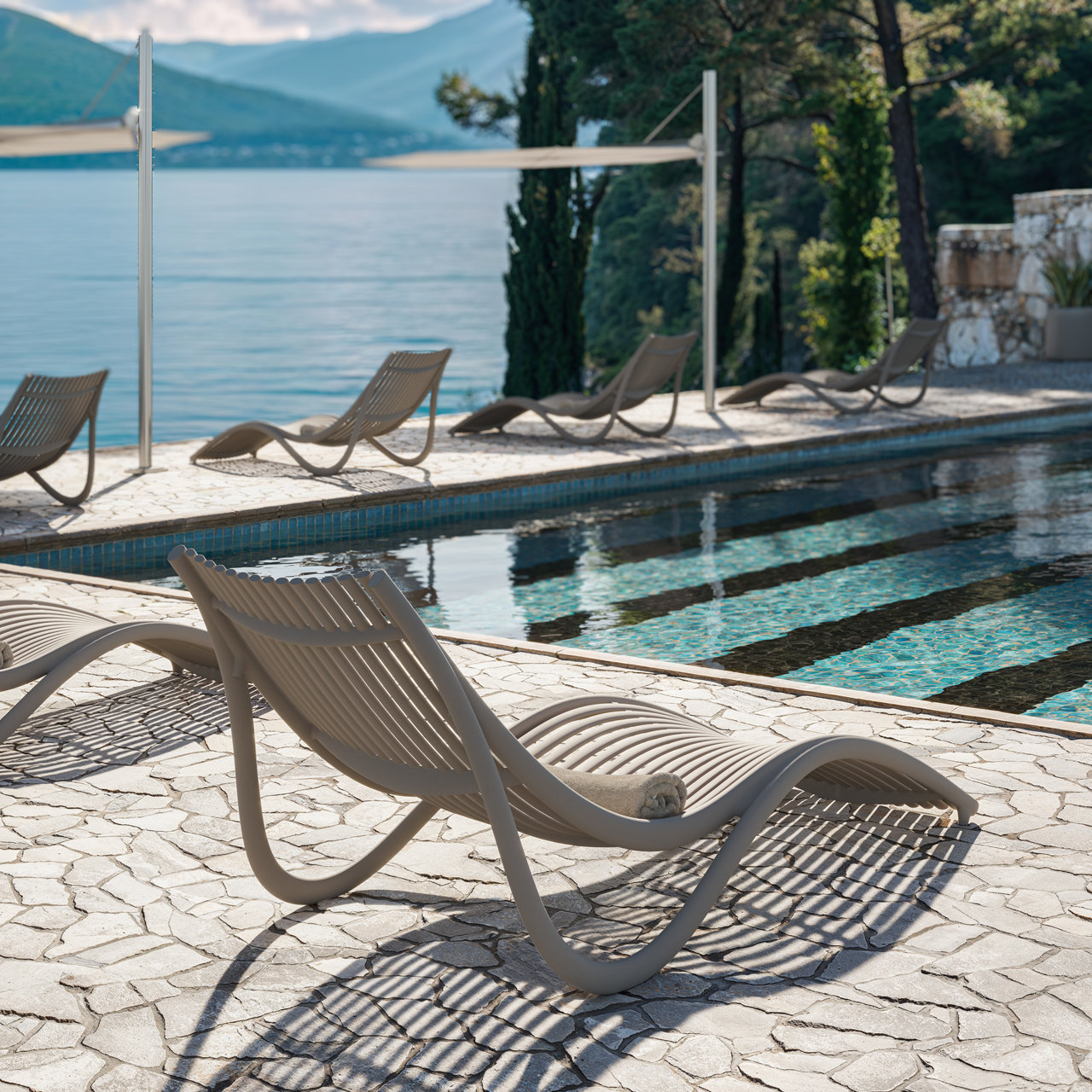 Ibiza 29" Patio Chaise Lounge, Ecru