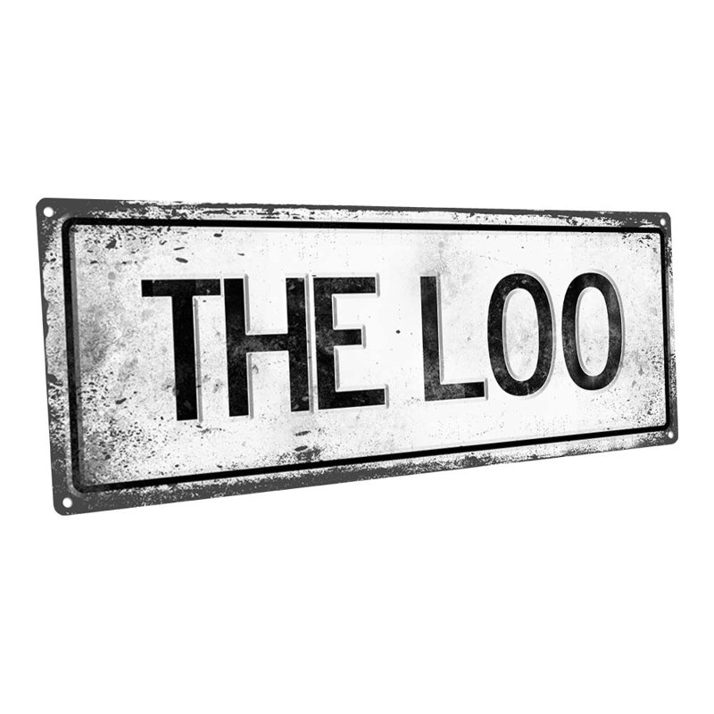 Enseigne rétro The Loo, 4 po x 12 po