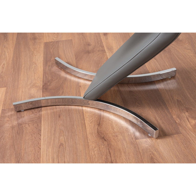 Industrial Design White & Grey Marble Effect Melamine Dining Table Set with 4 Faux Leather Chairs, Dark Grey/Silver