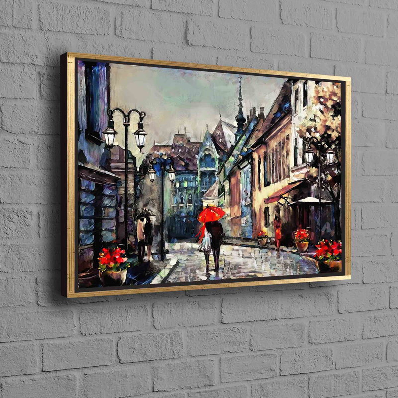 Print on Canvas, 70 cm H x 100 cm W, Framed Print without Mat, Gold