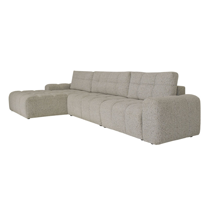 Sofa Bed, 94cm H x 338cm W x 184cm D, Left -sided, in Grey