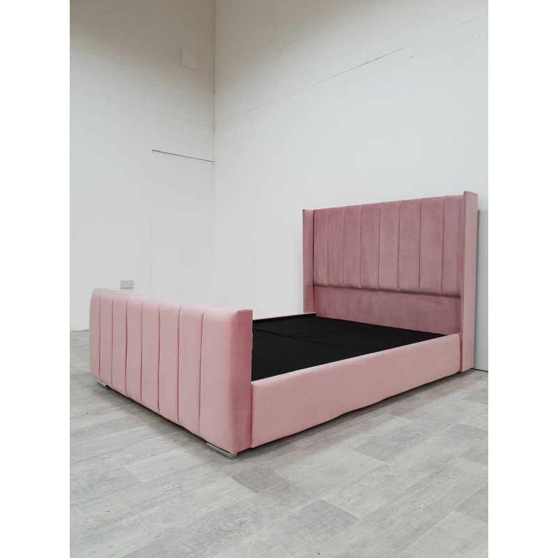 Upholstered Bed, Single (3'), Blush Pink