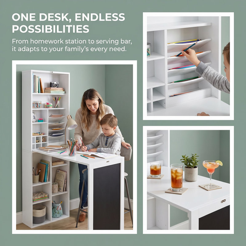 Sandsmere L-Shaped Writing Desk with Power Outlet