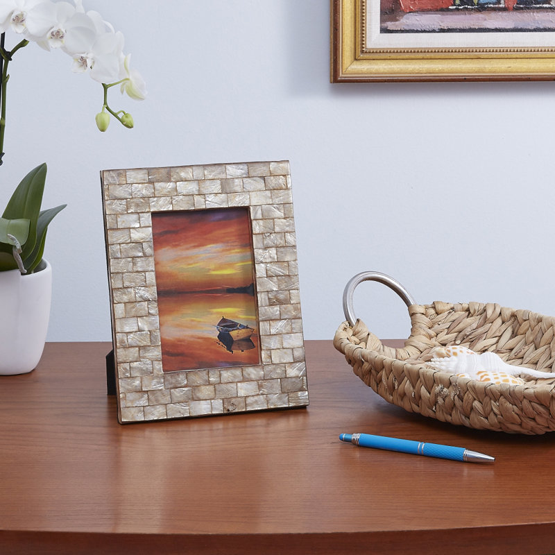 Norine Capiz Shell Single Picture Frame, 4" x 6", Ivory