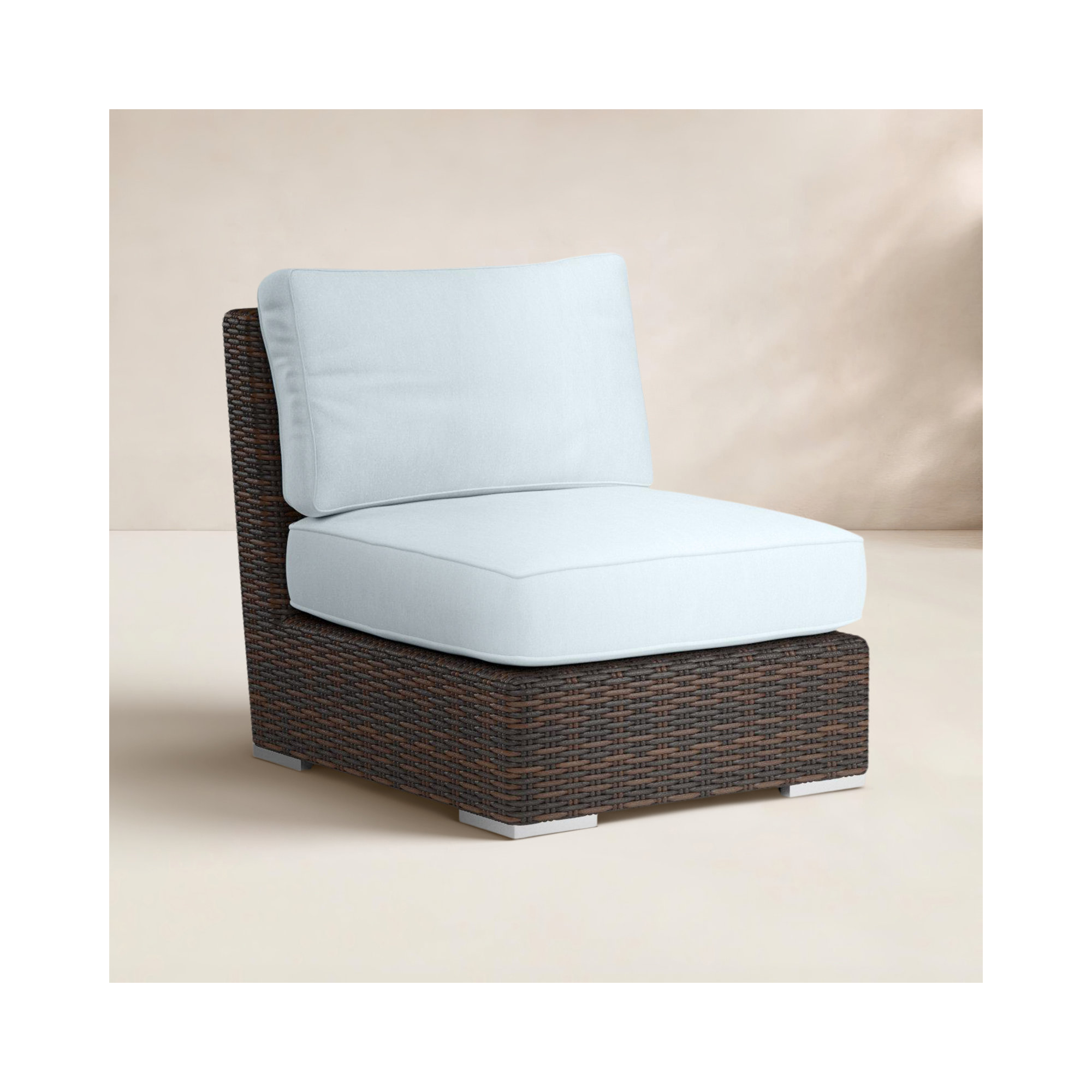 Naomie Armless Patio Chair with Sunbrella® Cushions, Canvas Skyline Sunbrella®