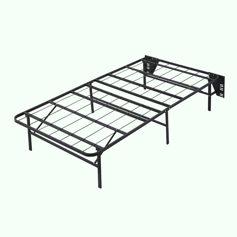 Black Metal Platform Foldable Bed Frame Twin Size