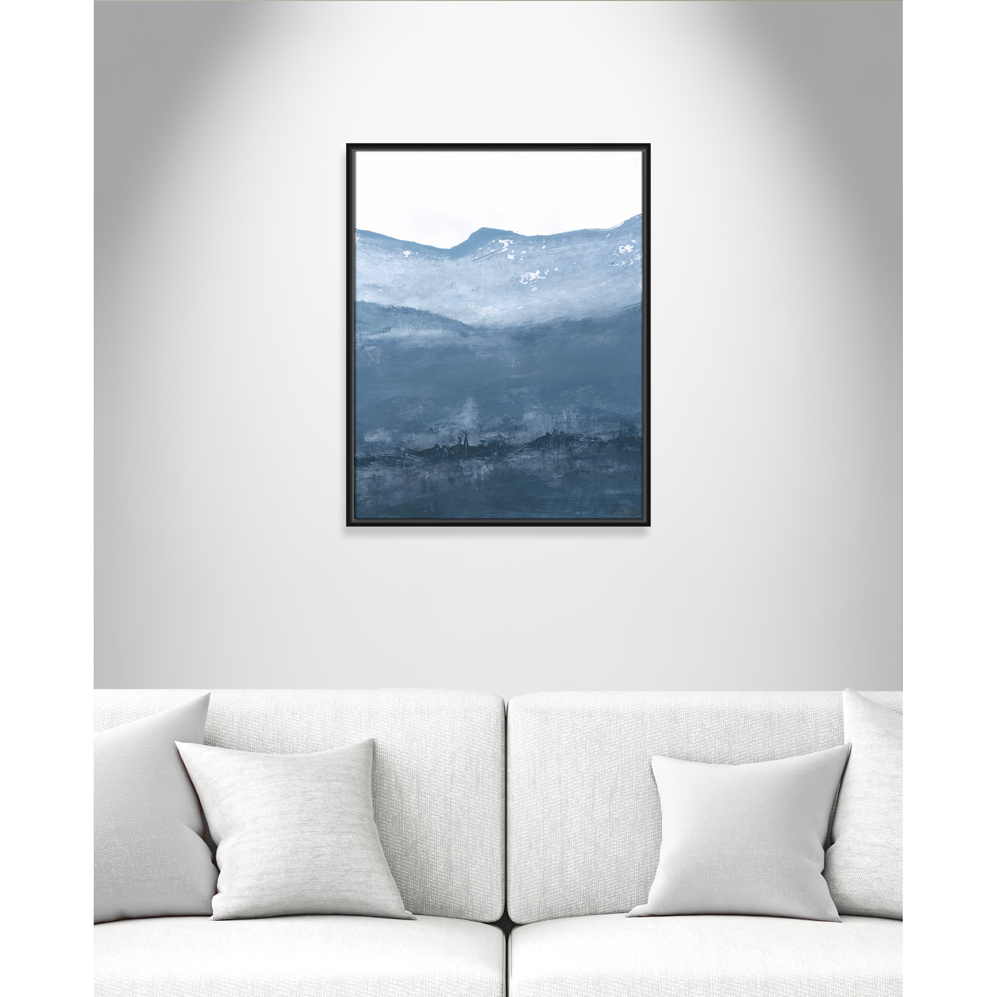 Into the Blue Horizon 1 by Filippo Ioco - Floater Frame Print on Canvas, 29.5" H x 23.5" W, Black