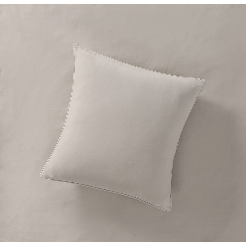 Brooklyn Loom Matte Cotton Velvet European Sham, Grey