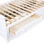 Lit plateforme simple blanc en bois avec armoire verticale tout-en-un, 4 tiroirs de chaque côté et tête de lit pour la chambre à coucher-920894404