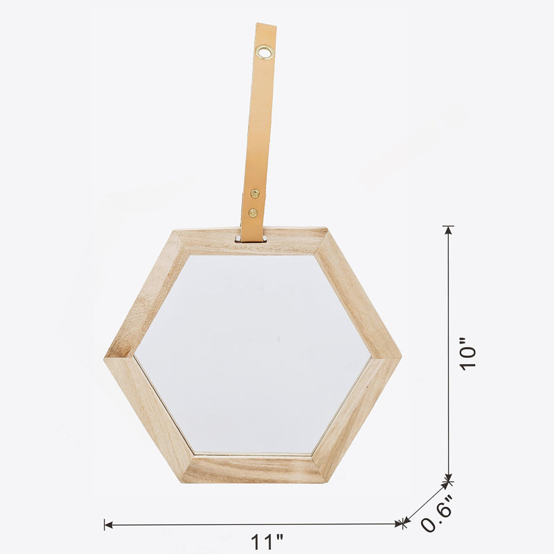 Miroir hexagonal, 2 pièces, 11 x 10 po