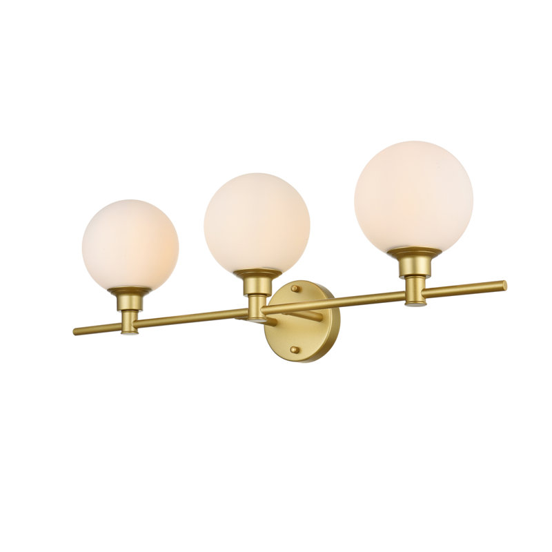 Éclairage pour meuble-lavabo à intensité variable Carmie, Trois lumières, Laiton