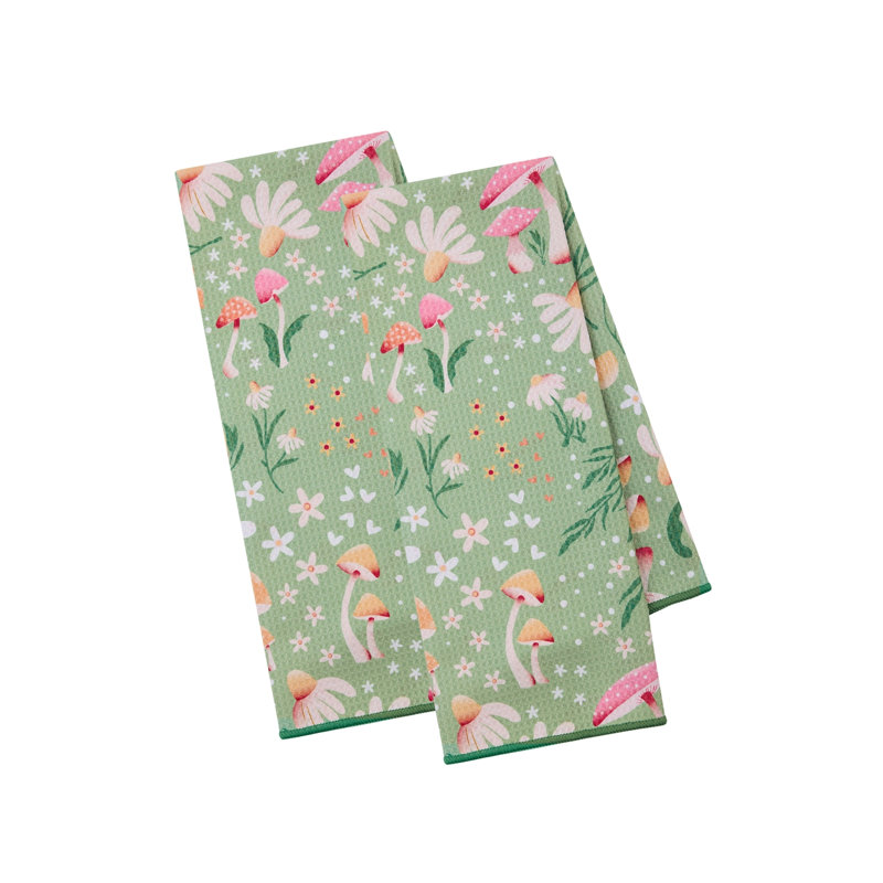  Ensemble de 2 serviettes de toilette gaufrées délavées, jadéite