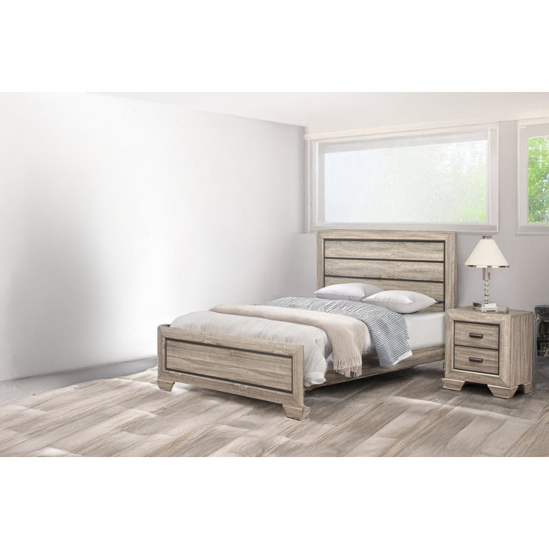 Ensemble de chambre à coucher à panneau Amalee, Grand, Brun rustique