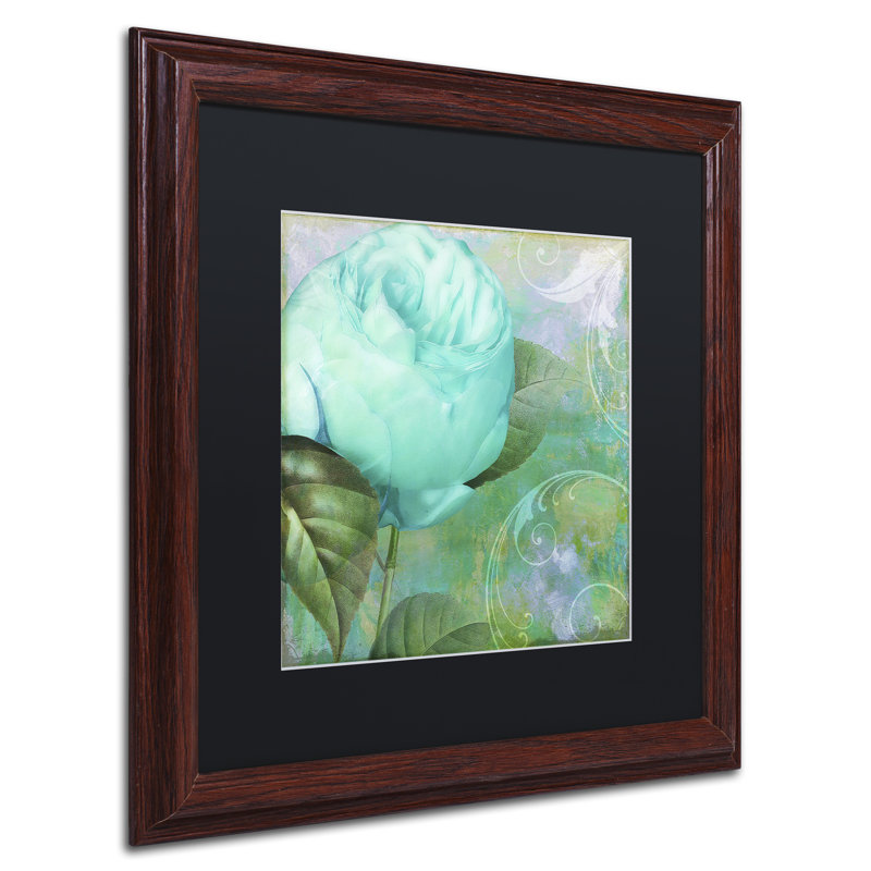 Jadaya «Aqua Rose I», impression encadrée, Noir, H 16 po x l 16 po x P 0,5 po