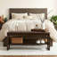  Banc de rangement en bois massif avec coussin et banc de rangement pour hall d'entrée à 2 niveaux-2078162656-2078162657