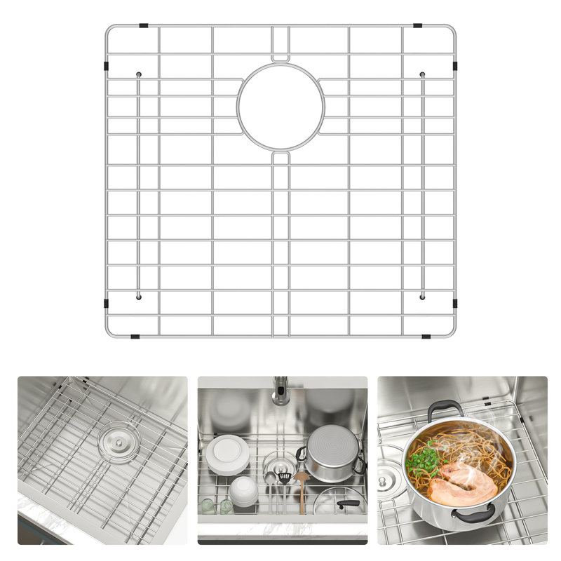Grille d'évier de fond en acier inoxydable 19,6 "x 17,4" pour évier de cuisine