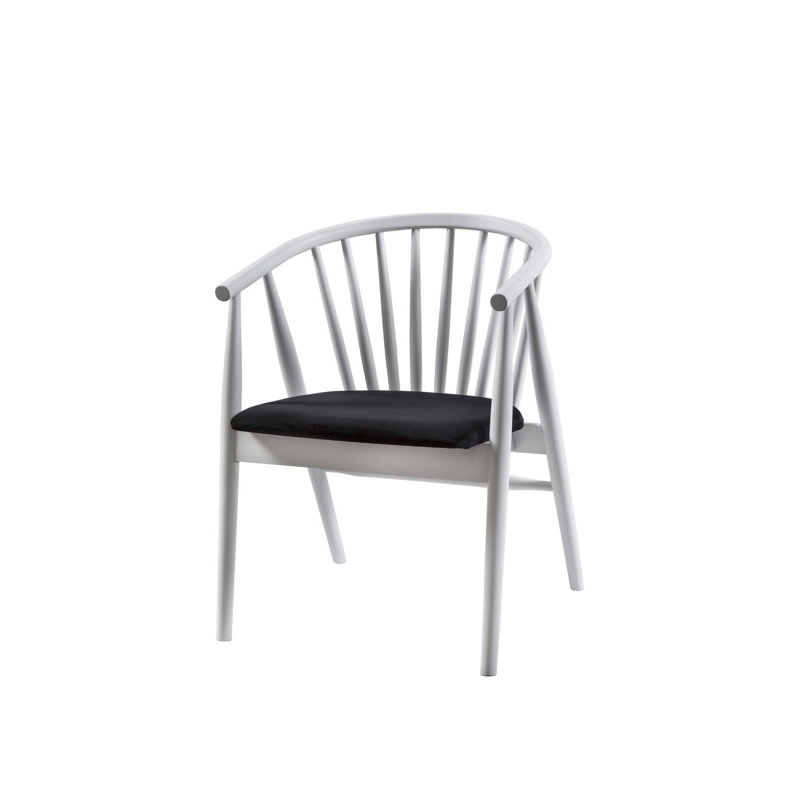 Chaise moderne scandinave, noir et blanc, 21,7 po x 30,3 po x 18,5 po | 100% bois de hêtre, épaisseur: 0,7 pouce | Design élégant pour la maison et le bureau, sièges confortables, ajout durable et tendance à tout espace