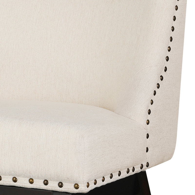Tabouret pivotant 26 po Amania, Siège en lin / structure gris foncé