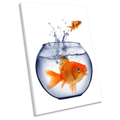 Goldfish Bowl Jump Print - Wrapped Canvas Art Prints