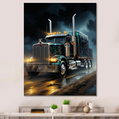 Semi Truck Midnight Cruiser - Truck Wall Art