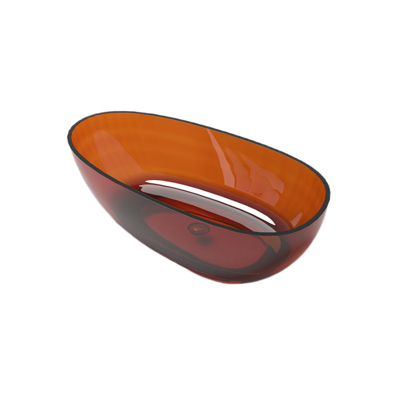Modern Creative Clear Resin Bathtub 63'' x 31.5'' Resin Bathtub, Orange