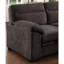 Chenille brune, canapé-lit modulaire, dimensions de 94 pouces, rangement orienté vers la droite, console rabattable, porte-gobelets, tissu chenille à ressorts ensachés avec méridienne de rangement, lit escamotable, console et
