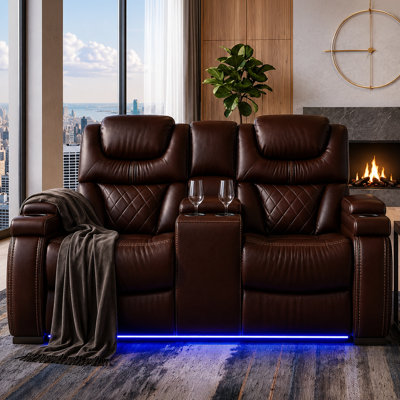Valmont Prestige LED Console Power Reclining Loveseat