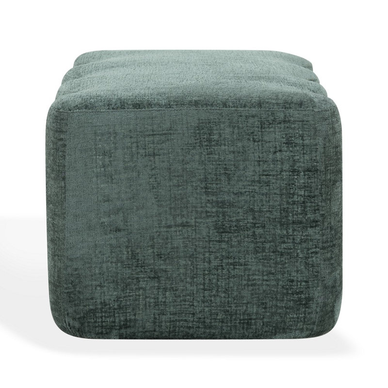 Jacqualessa Chenille Bench, Dark Green Chenille