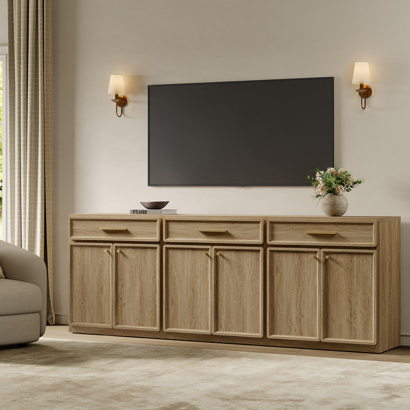 Cesiro 30" Wide Accent Chest With Drawer And Adjustable Shelves, Brown Oak, 3