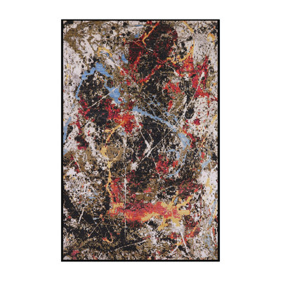 Tapis blanc / rouge / noir Carneatly
