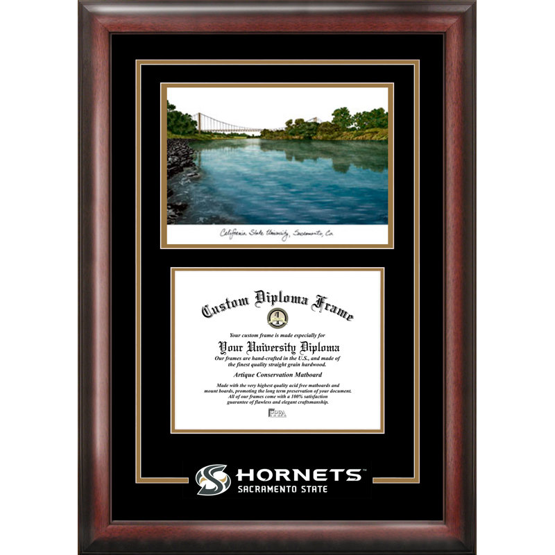 NCAA Sacramento State Hornets Spirit Graduate Diploma with Campus Images Lithograph Frame