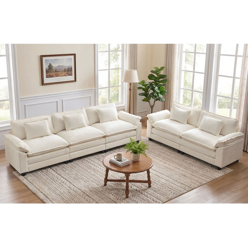 Ensemble de canapé modulaire 2 pièces, canapé-lit à assise profonde avec canapé surdimensionné de 120 po et causeuse de 86 po
