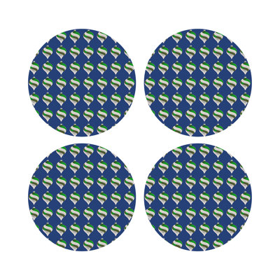 Xmas Ornament Vegan Leather Round Pebble Placemat