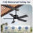 Cissline 42" Modern Black Indoor/Outdoor Waterproof Ceiling Fan with Led Light and Remote Control for Patio/Pergola/Gazebo-1012994149