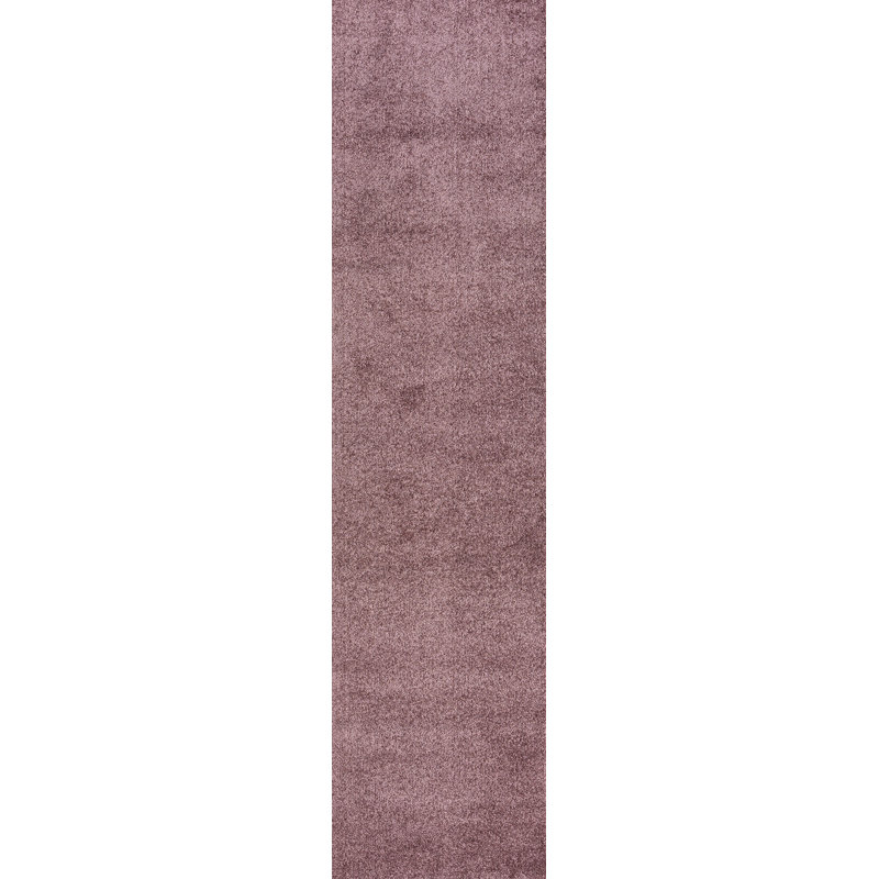 Haze Solid Low-Pile Light Purple Rug, Runner 2' x 8'
