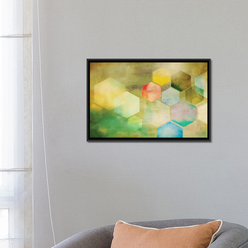« nid d’abeilles i », impression sur toile, H 18 po x l 26 po x P 1,5 po, Toile avec cadre noir, Pas de tapis
