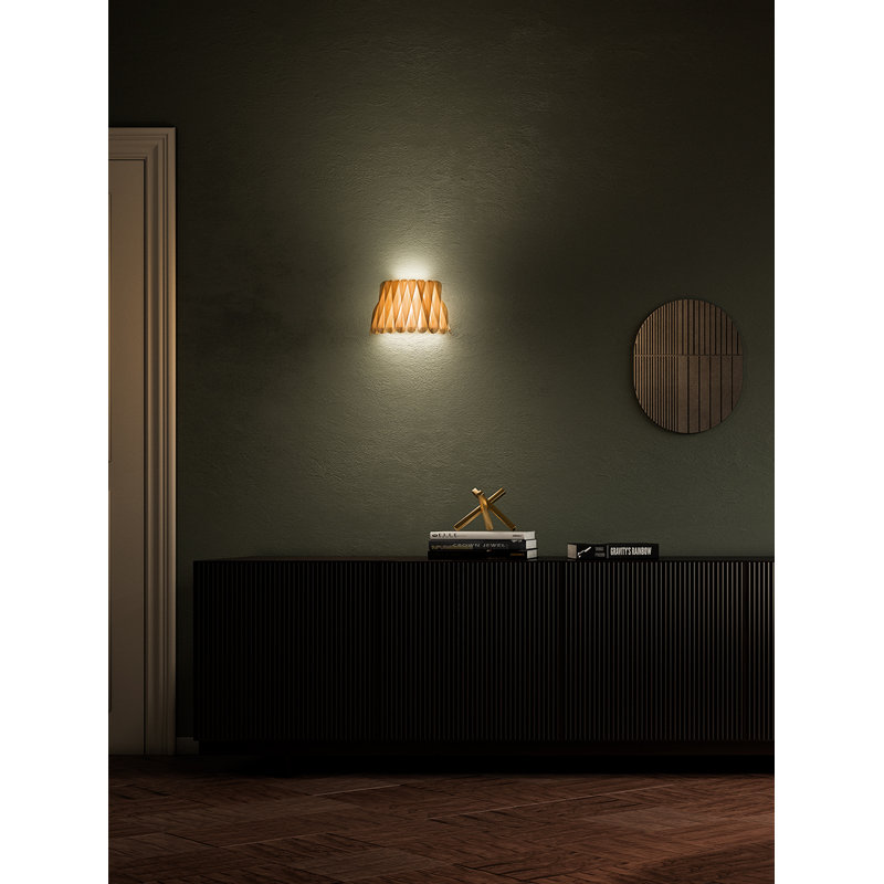 Lola 1 - Light Flush Mounted Sconce, Natural Beech