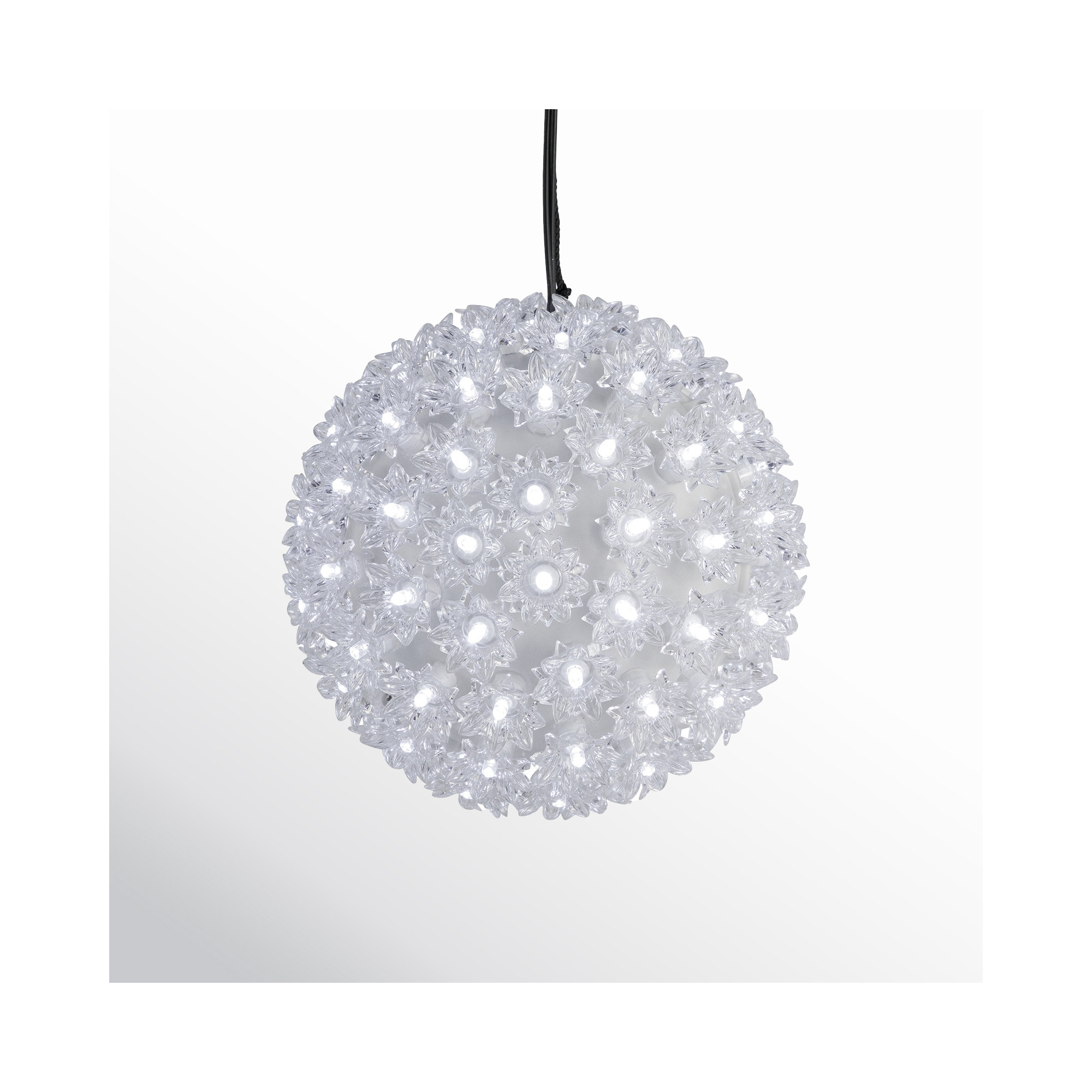 LED Lighted Starlight Sphere Hanging Outdoor Christmas Decoration- 7.5" - Pure White Lights