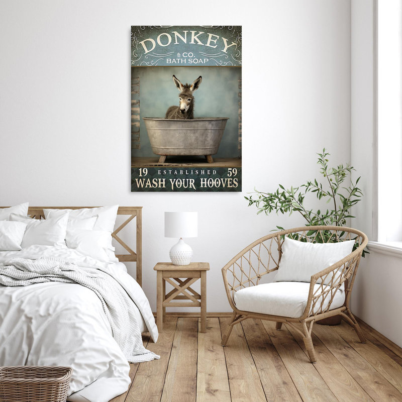 Donkey Bath Soap On Canvas, impression, H 14 po x l 11 po x P 1,25 po