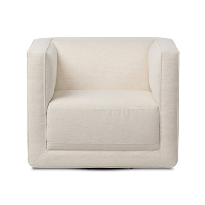Gigi Pine Genuine Leather Swivel Club Chair