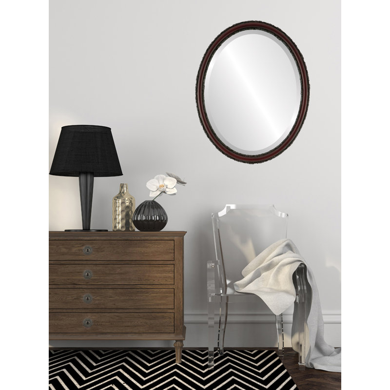 Miroir d'appoint Schlater, H 25 po x l 19 po, Bois de rose