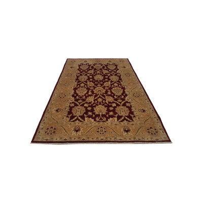 Daugherty Hand Knotted 6x10 Red Rug