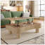 Table basse à plateau relevable avec panneaux cannelés, rangement dissimulé et système de levage hydraulique silencieux pour les salons modernes-1127918246