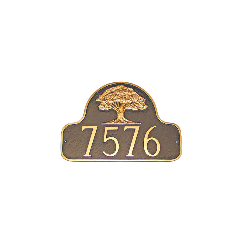 Lexington 1-Line Lawn Address Sign, Chocolate/Gold, Yes