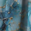Motif de marbre céleste doré et bleu I - Rideau occultant en marbre abstrait - 1 panneaux-107538876