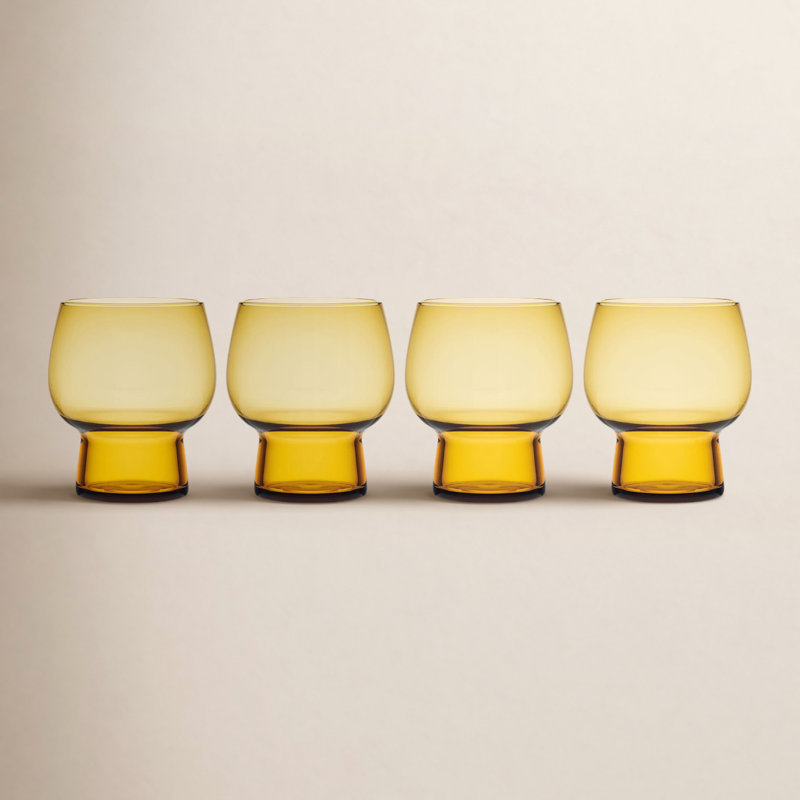 Phoebe 14 oz. Double Old Fashions Glasses, Amber