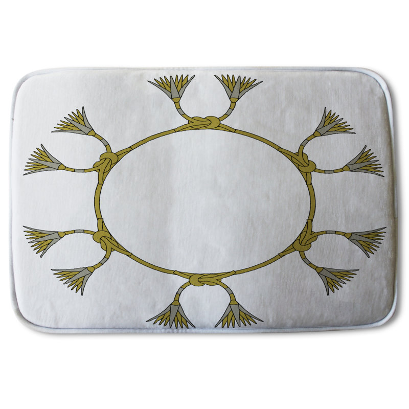 Guerrier Non-Slip Bath Rug, Egyptian Lotus Circle
