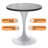 Heatherton Round Dining Table with Sintered Stone Top and White Steel Pedestal Base Kitchen Table Seats 2-4 Person-1728453405-1696228083